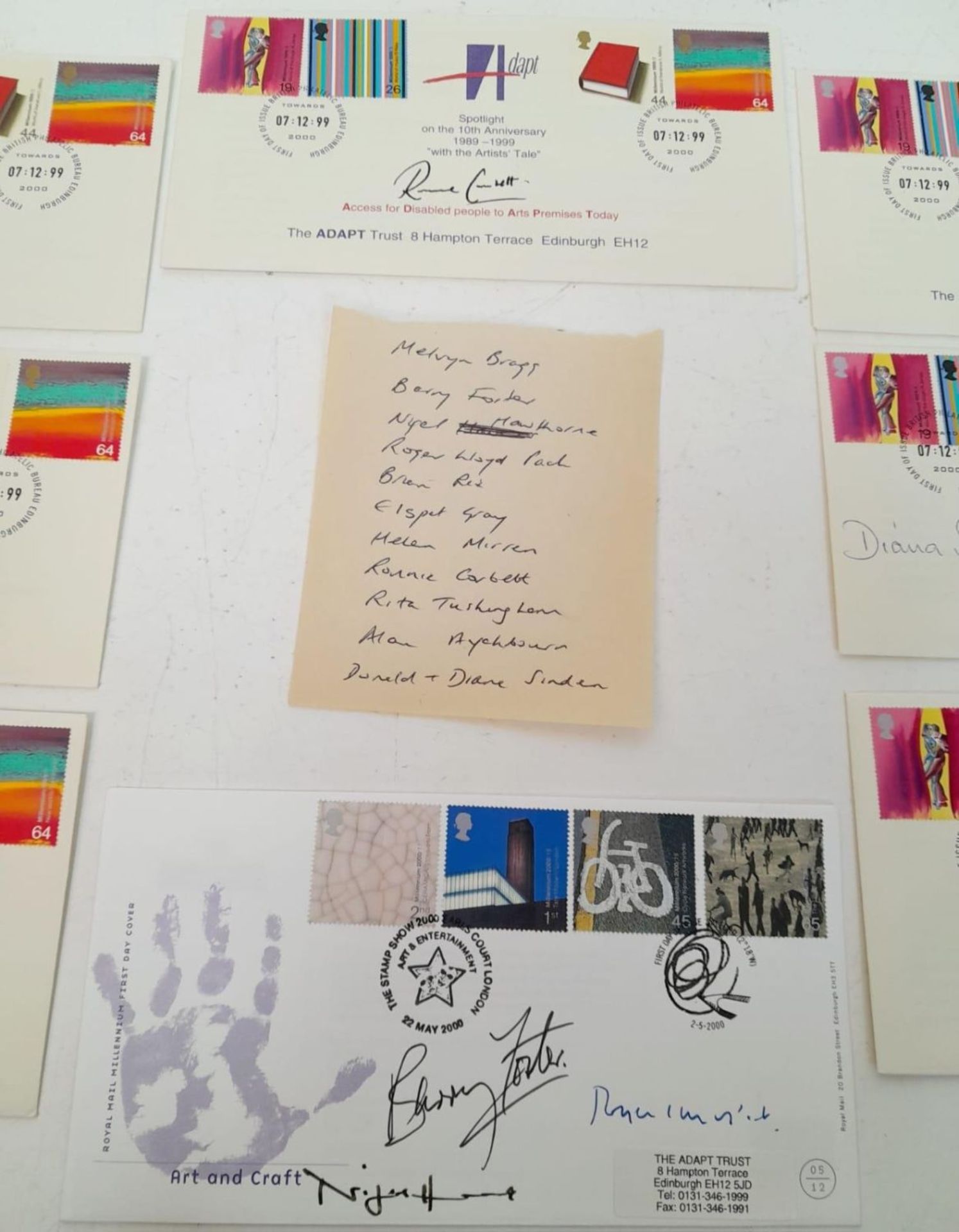 A Group of Eight Signed Commemorative Posted Covers for the Adapt Trust. Includes: Helen Mirren, - Image 9 of 10