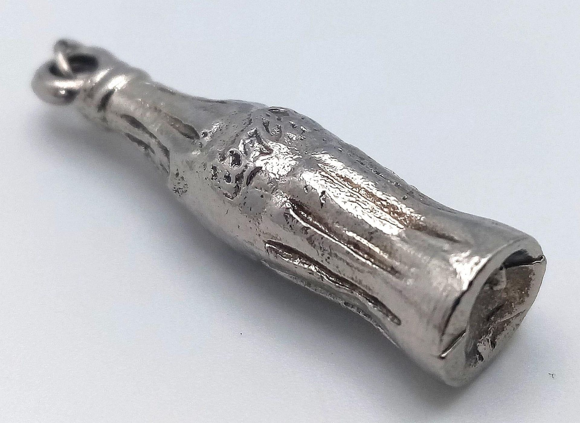 A White Metal Heavy Coca Cola Charm. 2.3cm length, 8.4g weight. Ref: SC 7087 - Image 4 of 5