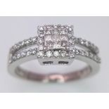 An 18K White Gold Diamond Ring. 0.33ctw, size L, 2.8g total weight. Ref: 8002