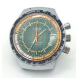 A Vintage Oris Star Chronograph Automatic Gents Watch Case - 38mm. Multi tone dial with date window.
