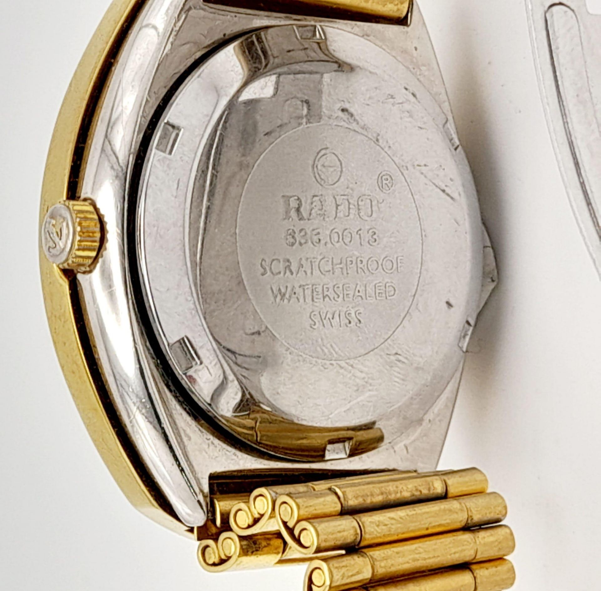 A Vintage Rado Jubilee Automatic Gents Watch. Gold plated bracelet and case - 37mm. Black dial - Bild 9 aus 13