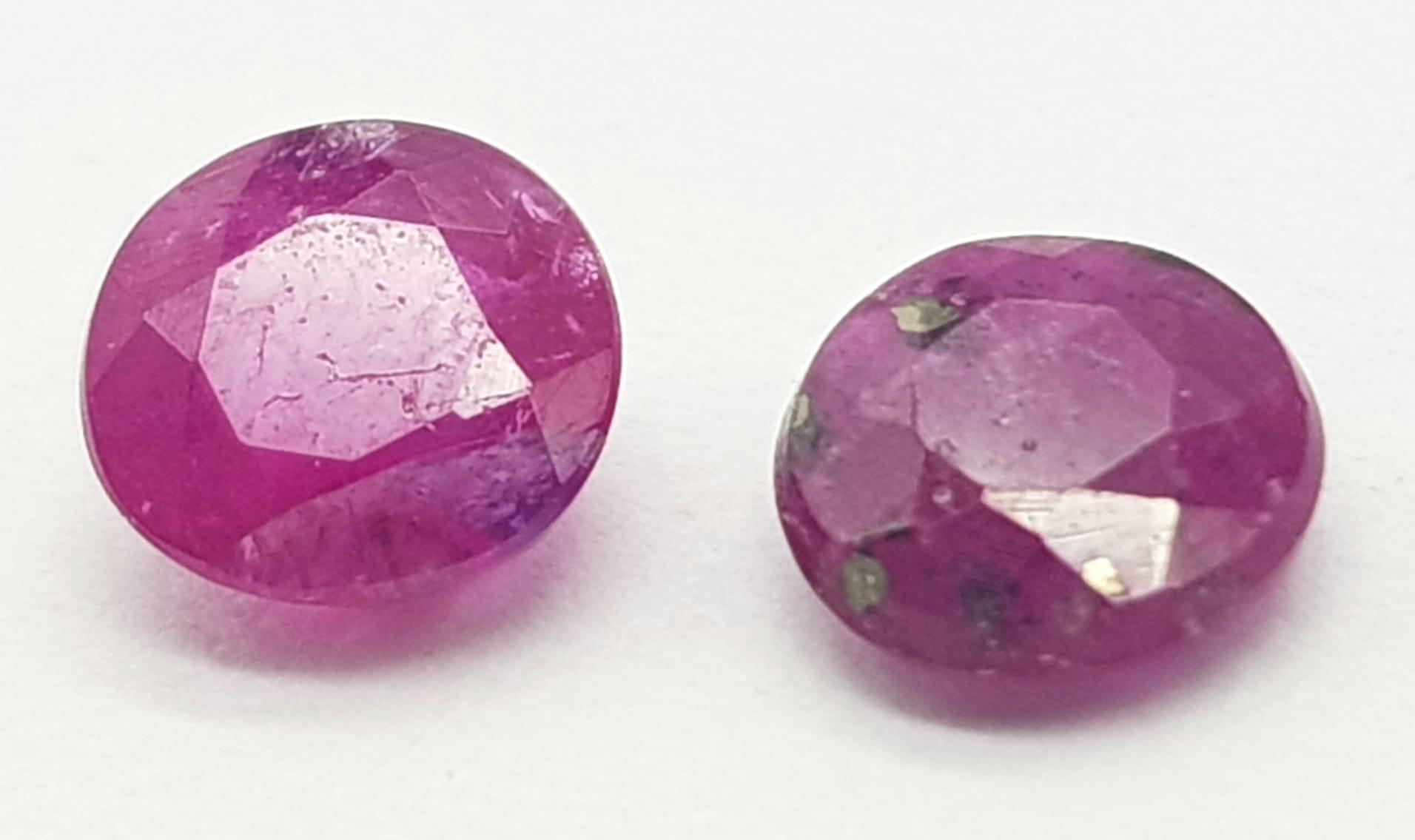 Untreated 0.78ct and 0.67ct Burma Rare Rubies, in Oval and Round. Comes with the GFCO Swiss