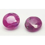 Untreated 0.78ct and 0.67ct Burma Rare Rubies, in Oval and Round. Comes with the GFCO Swiss