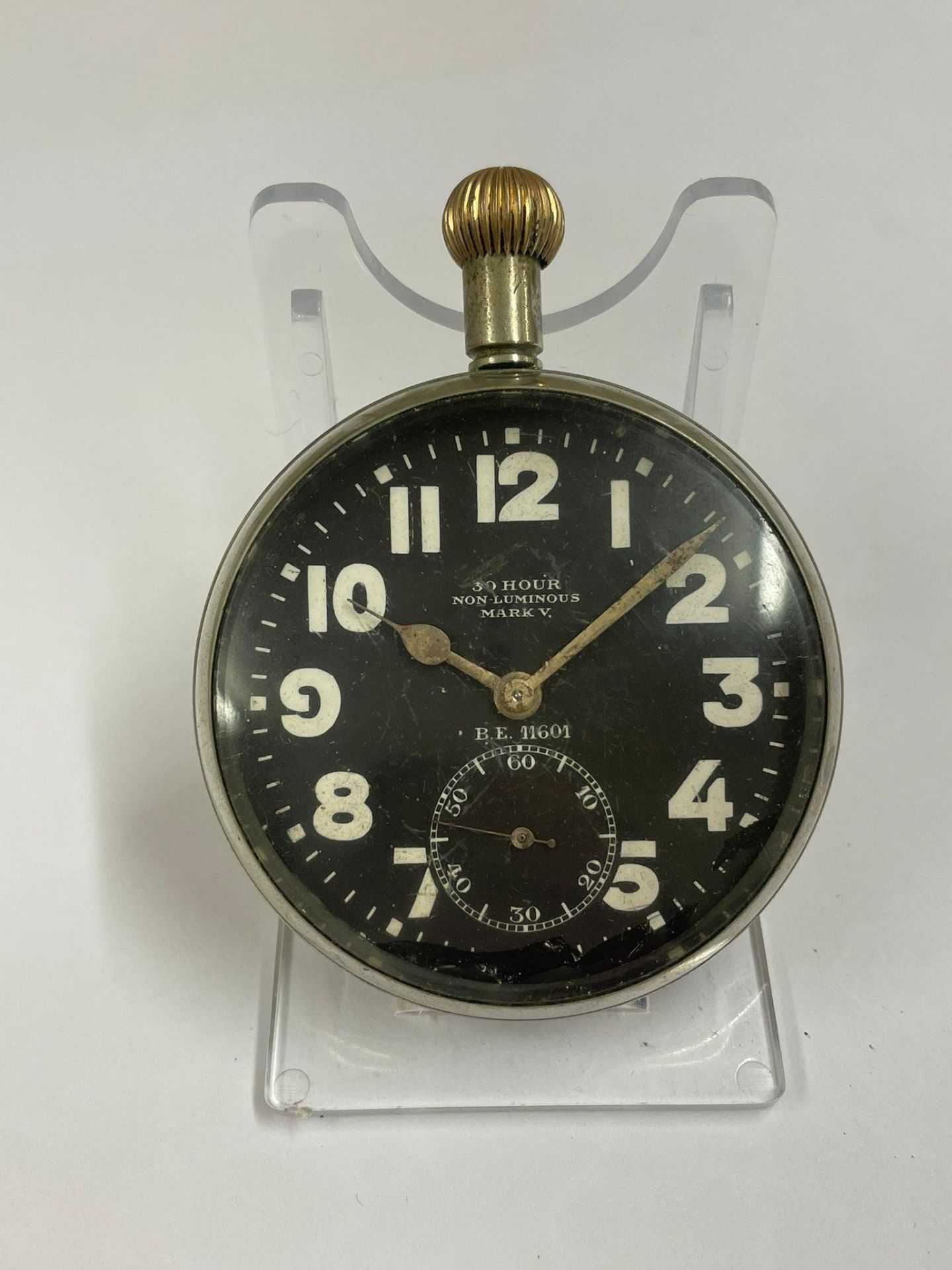WW1 mark V cockpit pocket watch by Doxa , original Bowless long stem . Working . Signs of
