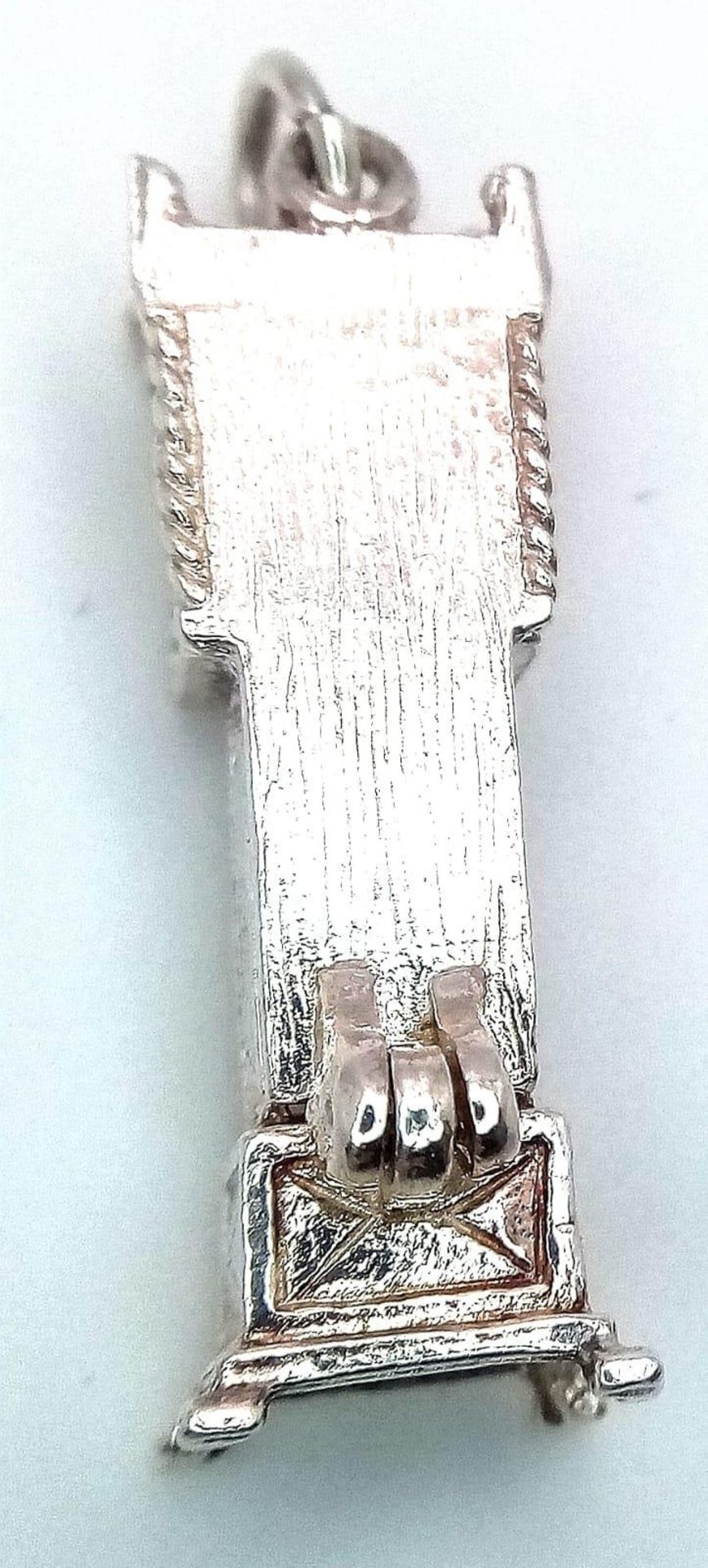 A Sterling Silver Grandfather Clock Charm, which Opens to Reveal the Movement. 3.2cm length, 4.5g - Image 6 of 7