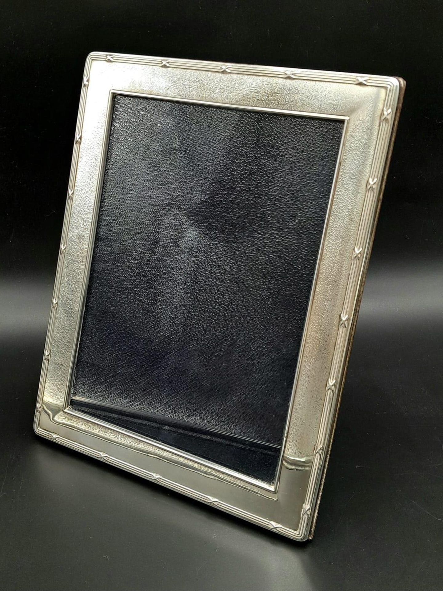 A Vintage 925 Sterling Silver Photo Frame. 22cm x 18cm. Full UK hallmarks.