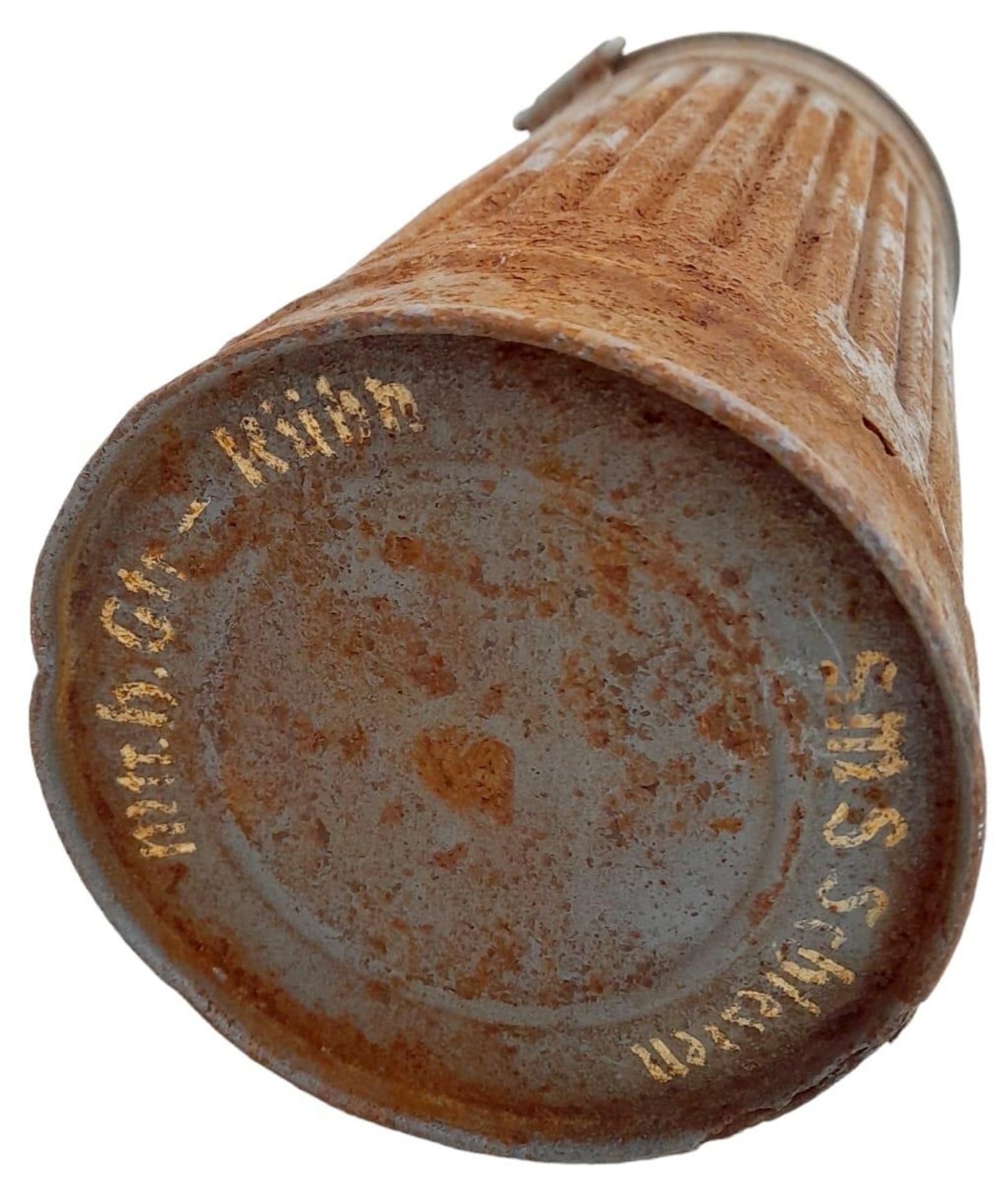 Rare WW2 German Kriegsmarine Gas Mask Canister. Named to a Sailor who was aboard the SMS - Image 4 of 4