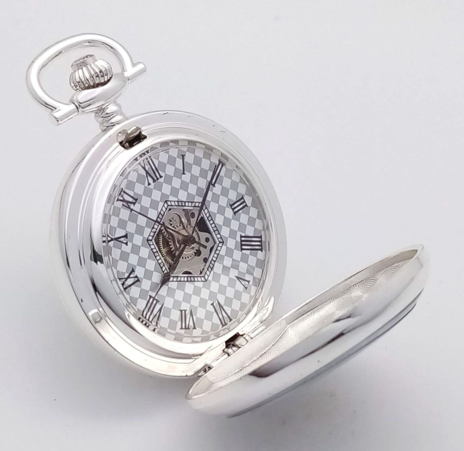 A Silver Tone, Manual Wind Pocket Watch Commemorating the WW2 British Pilots King & Barker in - Image 5 of 10