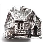 A Sterling Silver House Charm Which Opens. 1.8cm length, 5.7g total weight. Ref: SC 7094