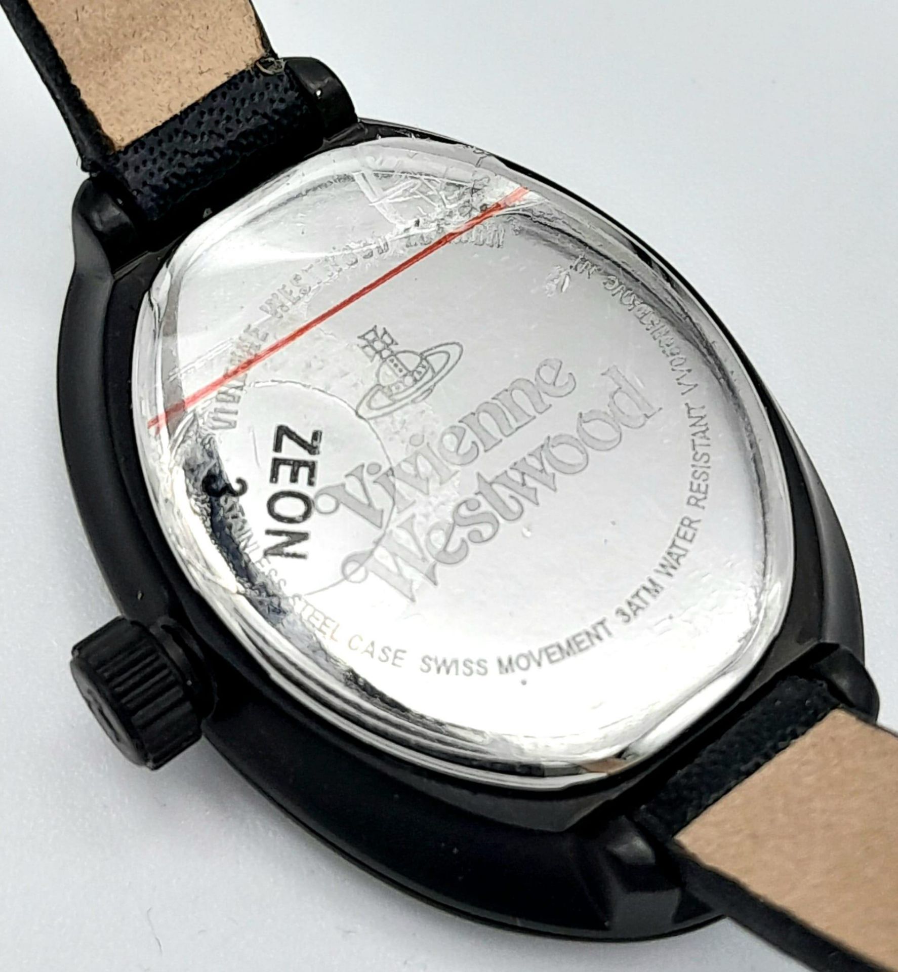 A Vivienne Westwood Skull and Crossbone Watch. Oval case - 22mm. In working order. - Image 7 of 8