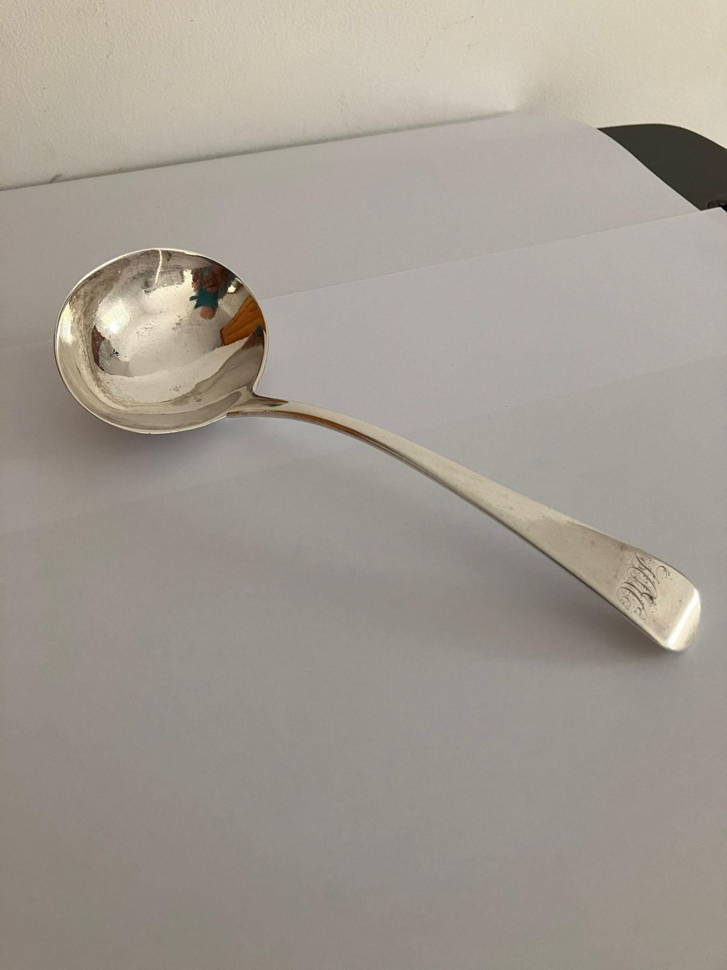 Antique GEORGE III SILVER LADLE. Clear hallmark for George Smith, London 1806. Exceptional - Bild 2 aus 3