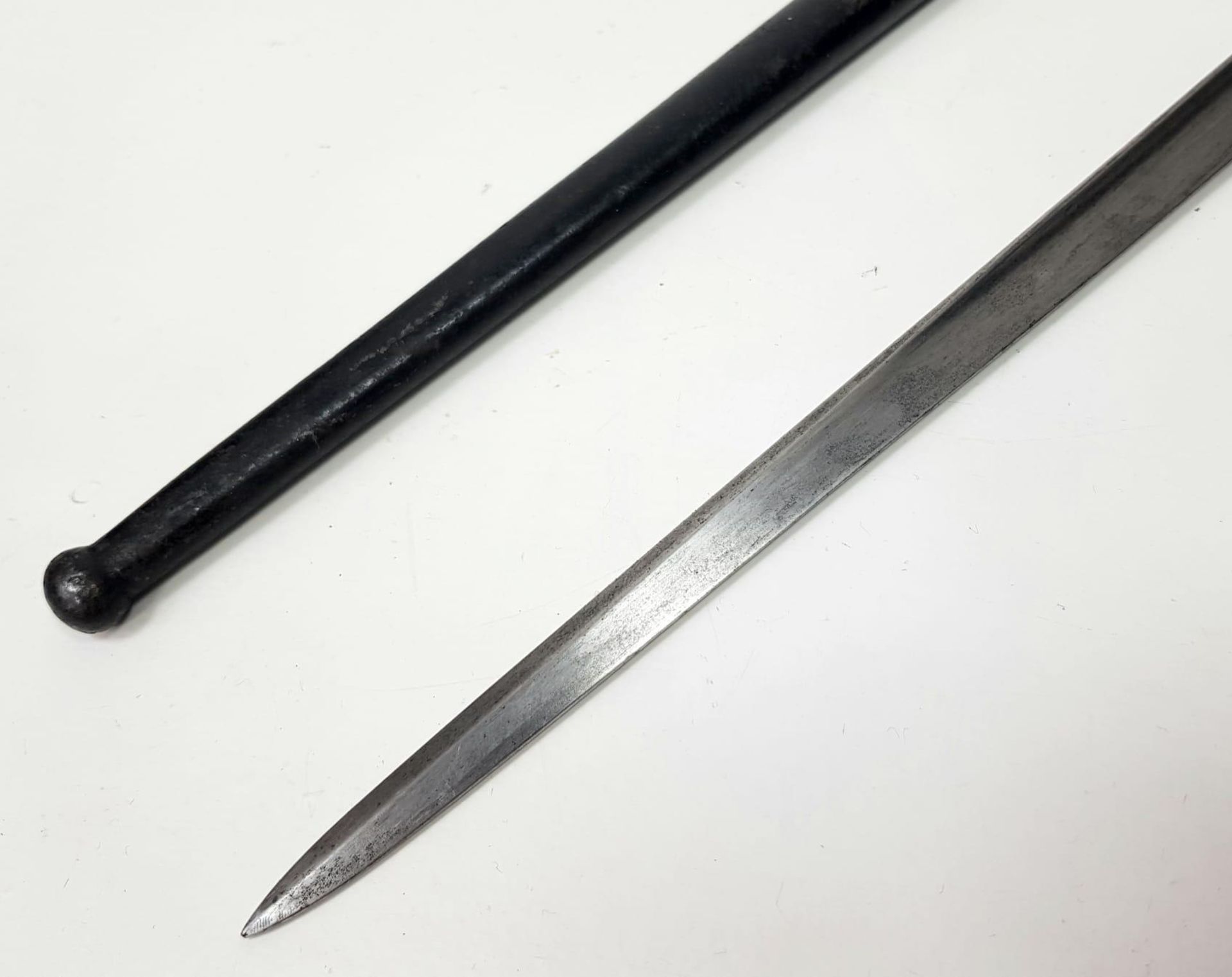 An 1873 French Bayonet. S and M Makers Mark. French inscription engraved to top of blade. Release - Image 5 of 11