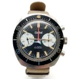 A GALLET-LEGION ETRANGERE gents watch, case 39 mm, black dial with two sub-dials, calibrated