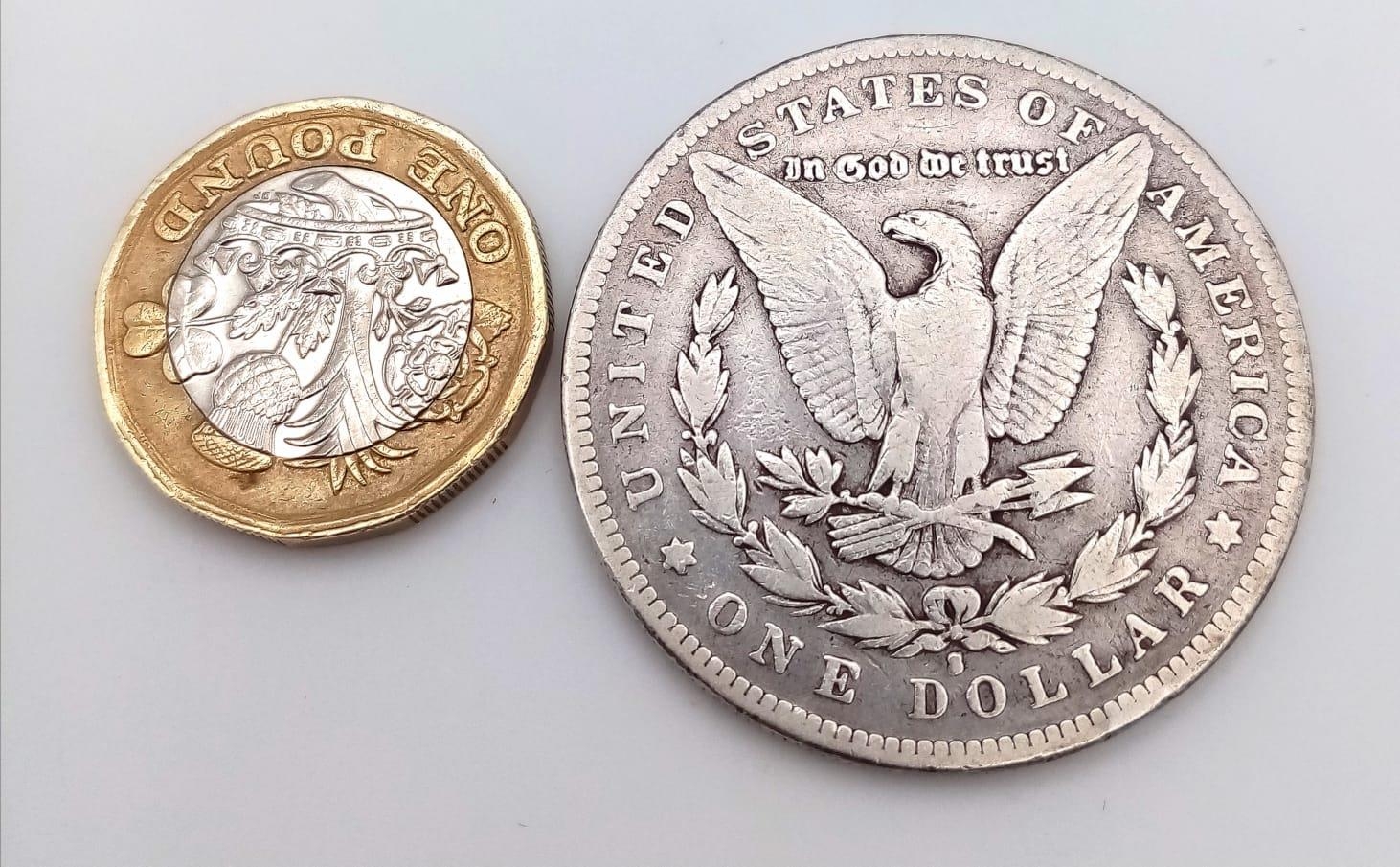 A Rare 1894S Morgan Silver Dollar (San Francisco Mint). Clear Detail. 28.18 Grams - Image 2 of 2