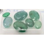 A Lot of Sealed 6.21ct Natural Zambian Emerald, in Oval Faceted. Comes with the AIG Milan