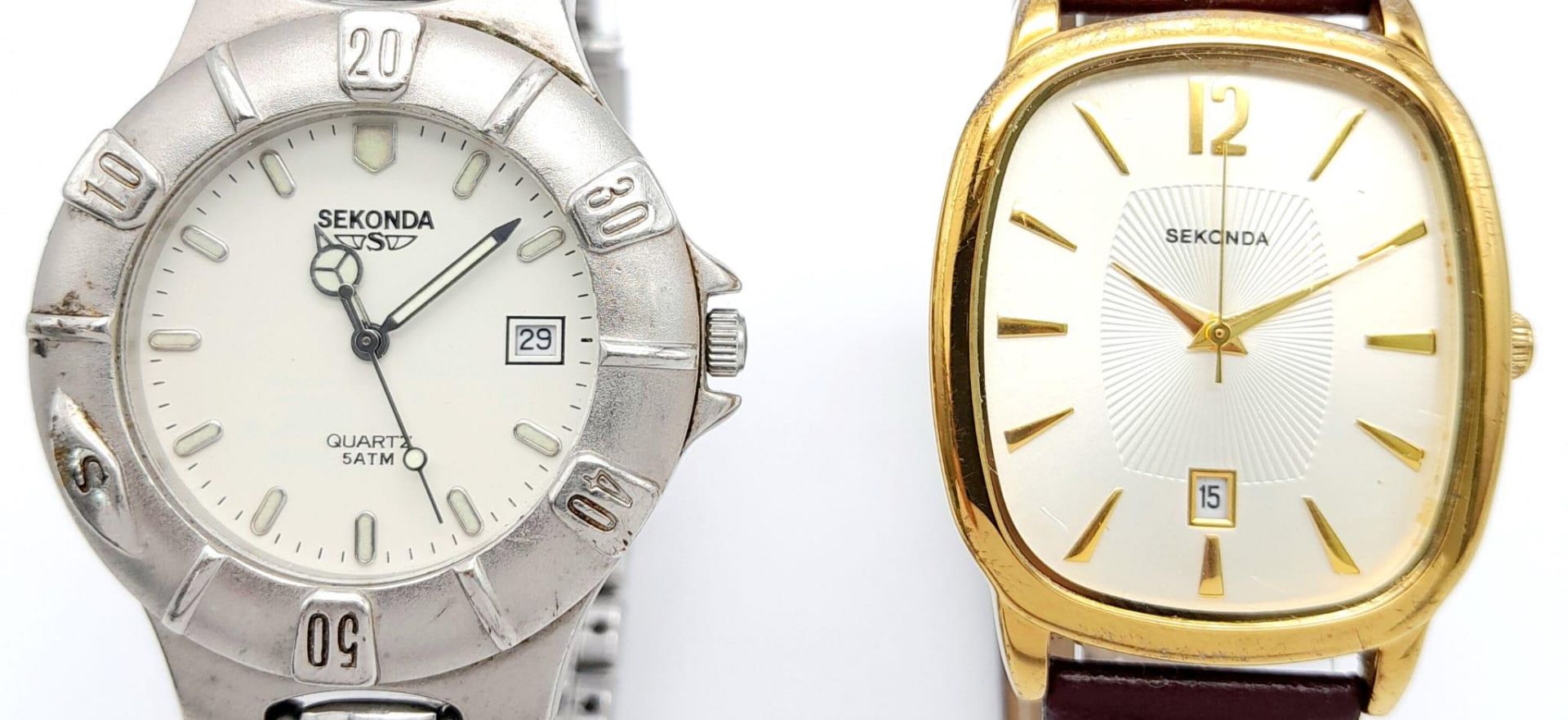 Two Different Style Sekonda Quart Gents Watches. Both in good condition and working order. - Image 3 of 10