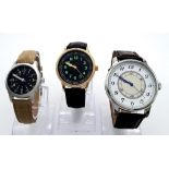 A Parcel of Three Military designed Homage Watches Comprising; 1) Japanese Pilots Watch (47mm Case),