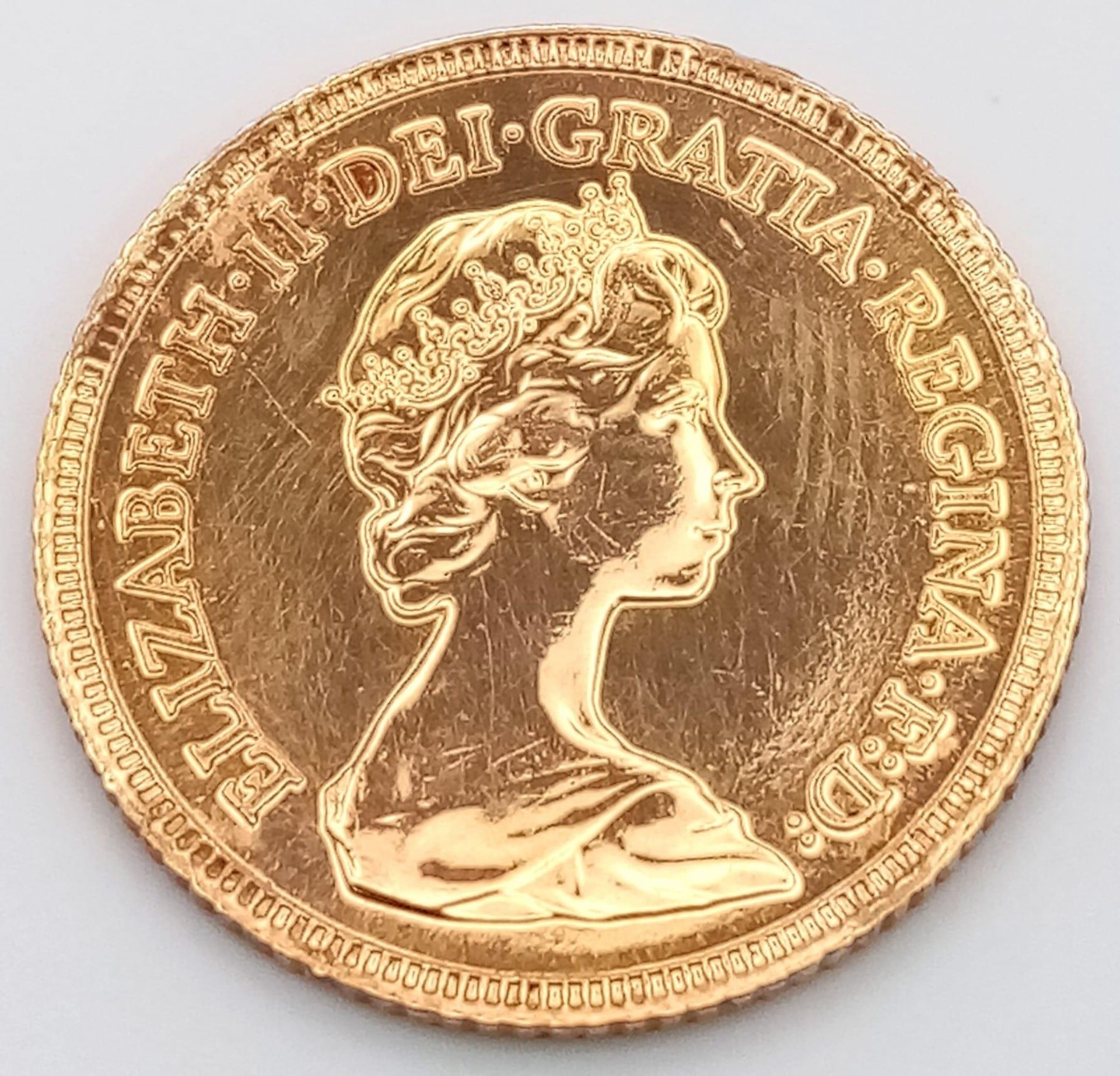 A 22K GOLD HALF SOVEREIGN DATED 1982 - Image 2 of 2