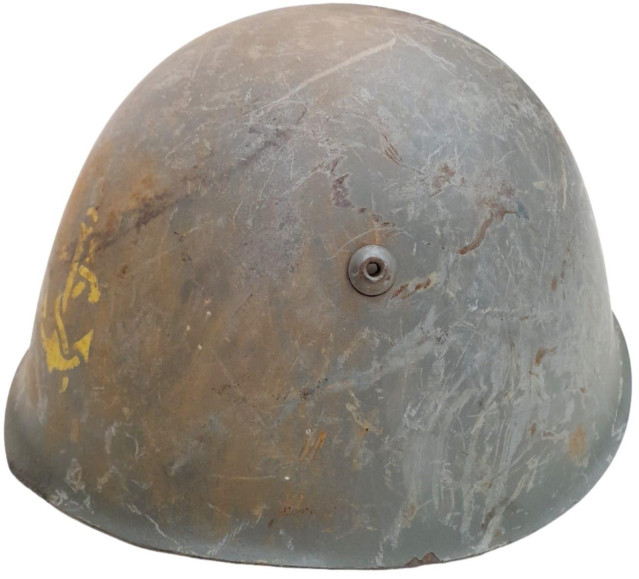 WW2 Italian Marines M33 Helmet with liner. And chin strap - Image 2 of 5