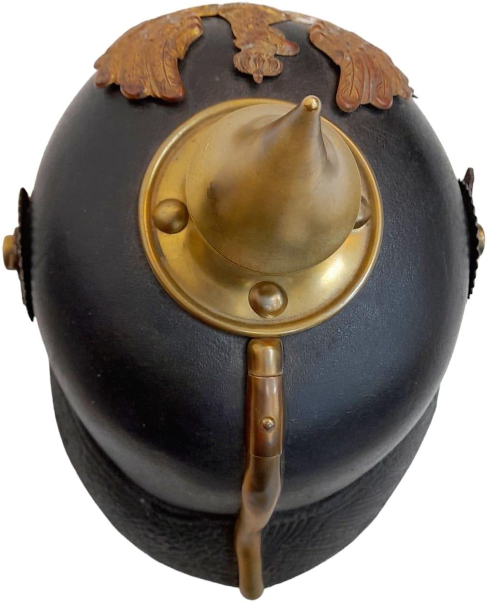 WW1 Imperial German 1895 Model Enlisted Man Pickelhaube. Complete with chinstrap mounts and - Bild 4 aus 6