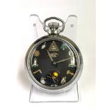 Vintage Masonic automaton ( rotating skull ) pocket watch . Working