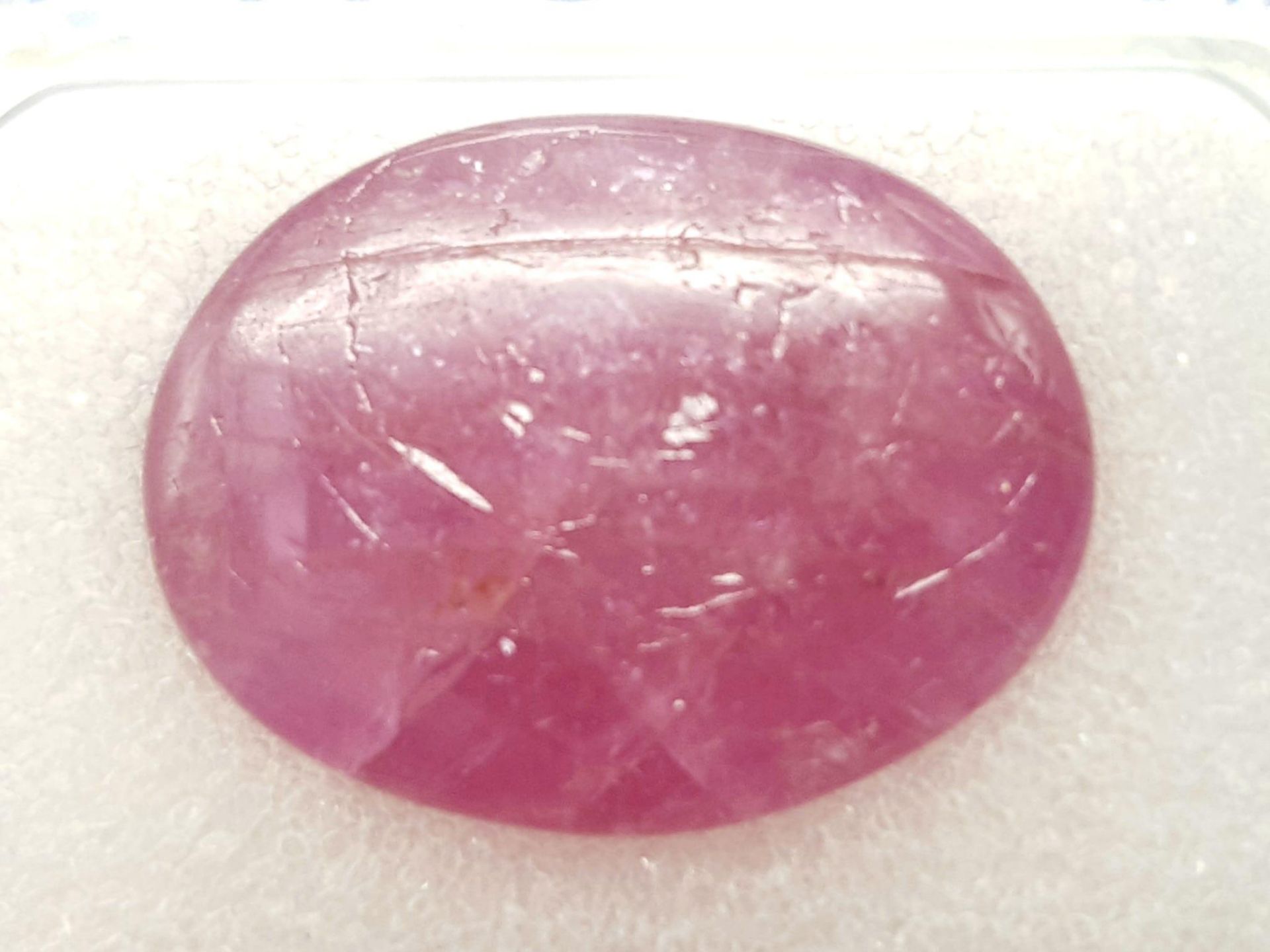 A Sealed 15.41ct Natural Ruby, in the Oval Cabochon shape. Comes with AIG Milan Certificate. ref: ZK - Bild 7 aus 9