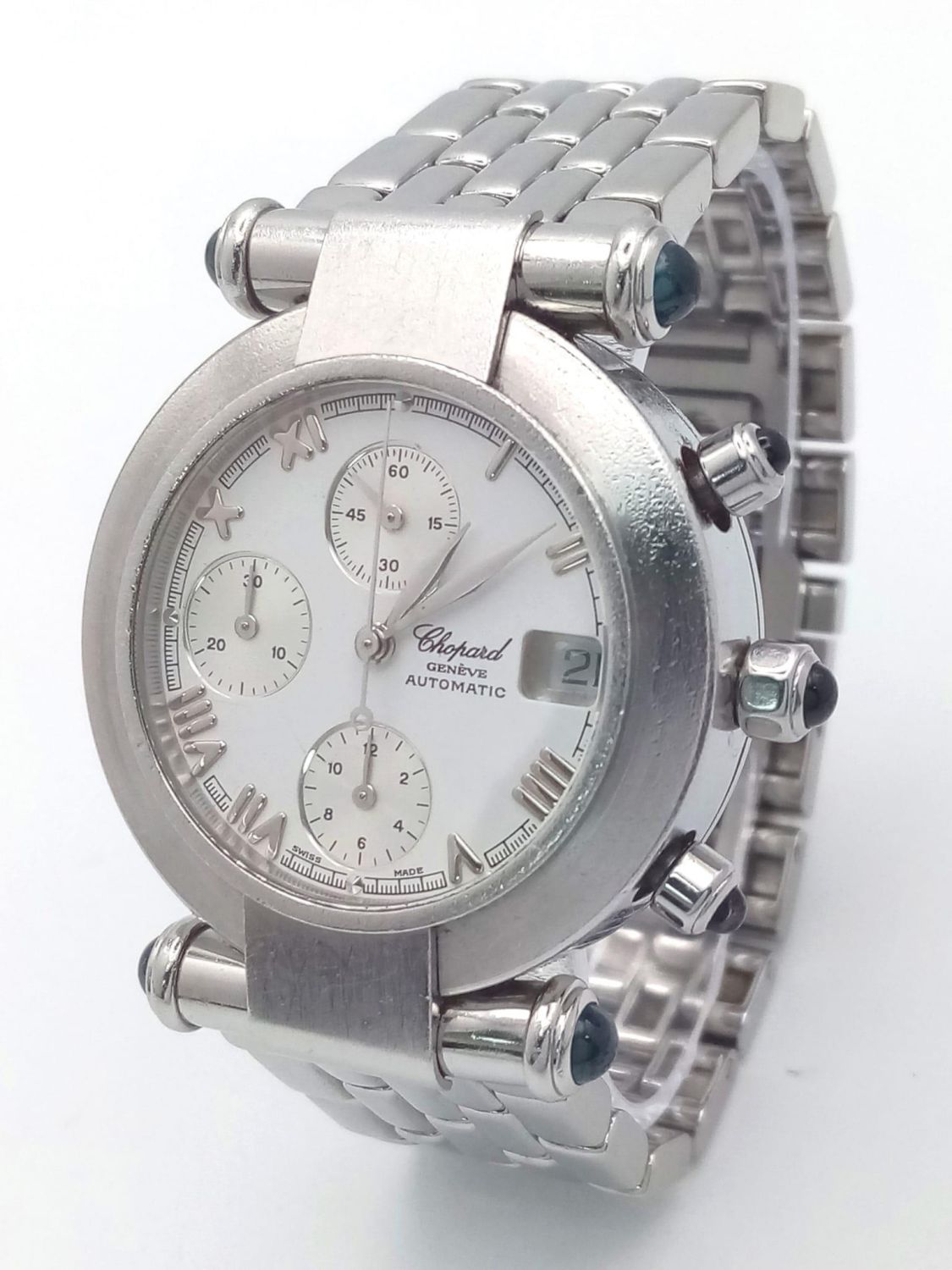 A Chopard Automatic Chronograph Gents Watch. Stainless steel bracelet and case - 37mm. White dial - Image 5 of 16