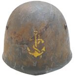 WW2 Italian Marines M33 Helmet with liner. And chin strap