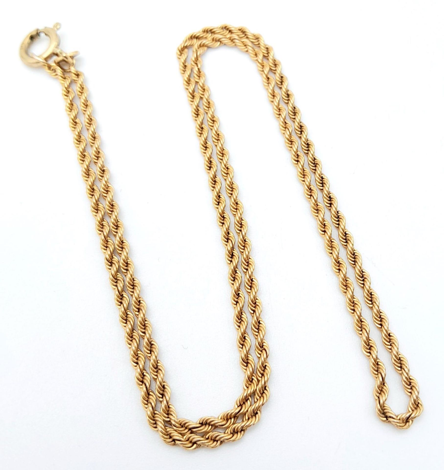 A 44cms 9k gold twist link neck chain . 7.4gms