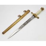 A WW2 German Kriegsmarine Dagger - marked with the Eickhorn squirrel and Eickhorn solingen mark. The