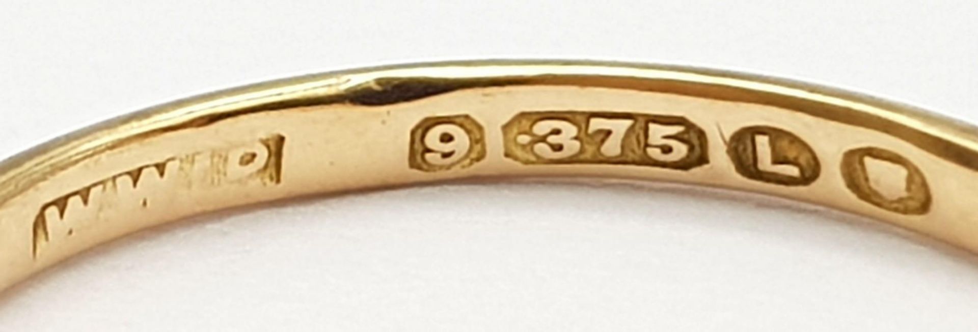 A Vintage 9K Rose Gold Band Ring. 2mm width. Size P. 1.3g weight. - Image 3 of 3