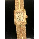 Ladies Vintage Winegartens Wristwatch. Heavily GOLD PLATED (20 microns). Square, face model.