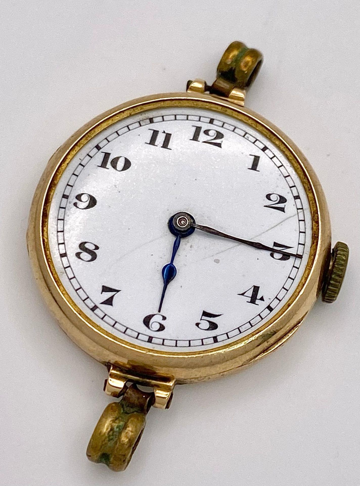 A 9K Gold Watch Case. 11.30g total weight. As found.