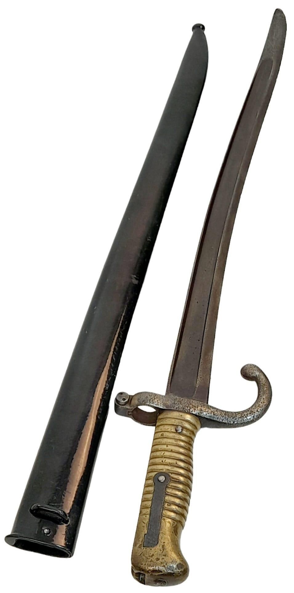 WW1 French 1866 Model Chassepot Sword Bayonet.