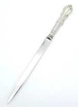 Sterling Silver Letter Opener - Sheffield Hallmarks. 22cm.