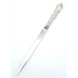 Sterling Silver Letter Opener - Sheffield Hallmarks. 22cm.