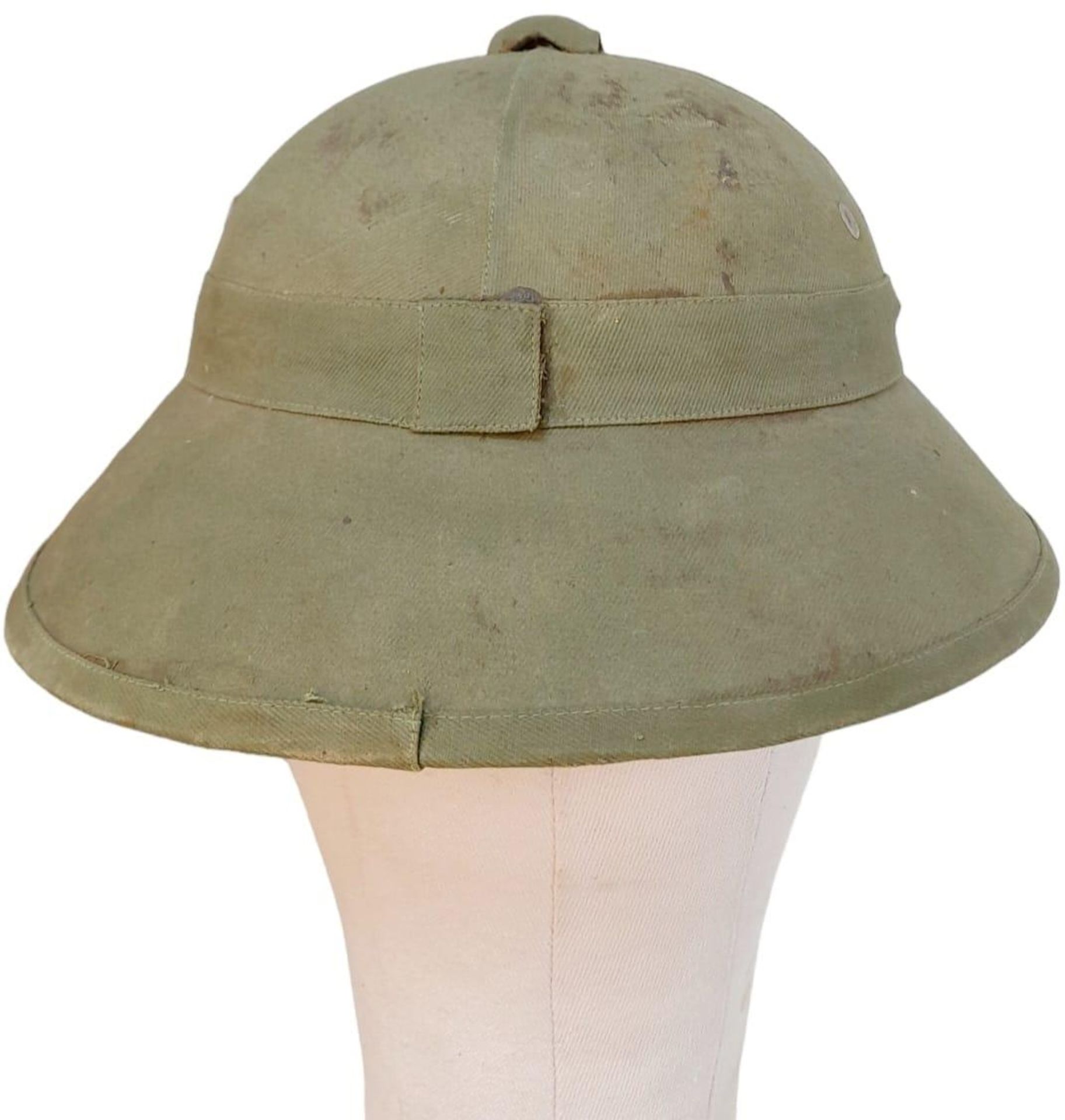 Vietnam War Era North Vietnamese Army (NVA) Fiber Helmet. - Image 4 of 9