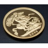 A Royal Mint Queen Elizabeth II 2003 Proof 22K Gold Full Sovereign. Classic George and Dragon