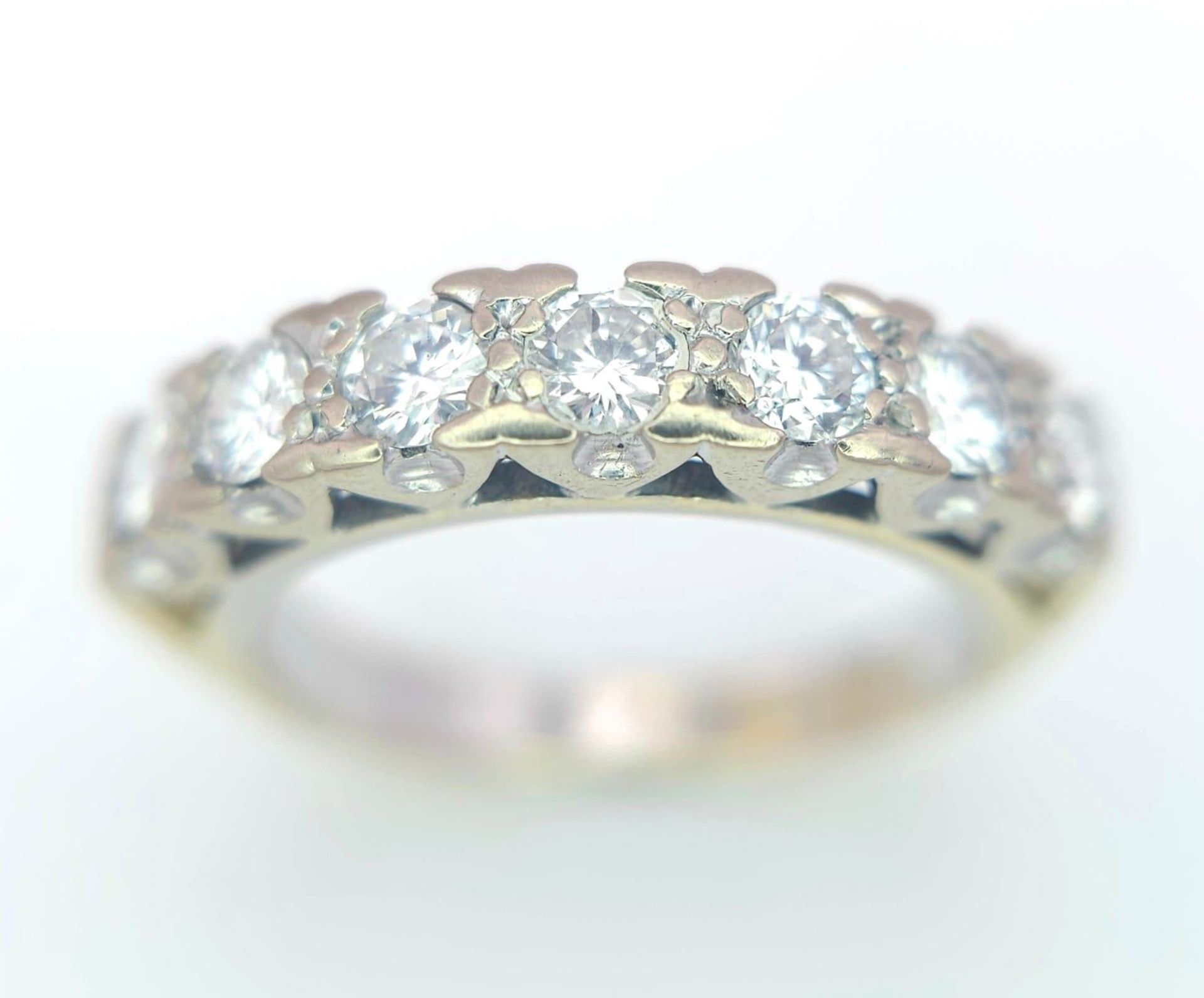An 18K Yellow Gold Diamond Half Eternity Ring. 0.70ctw, Size J1/2, 3.6g total weight. Ref: 8451 - Image 2 of 7