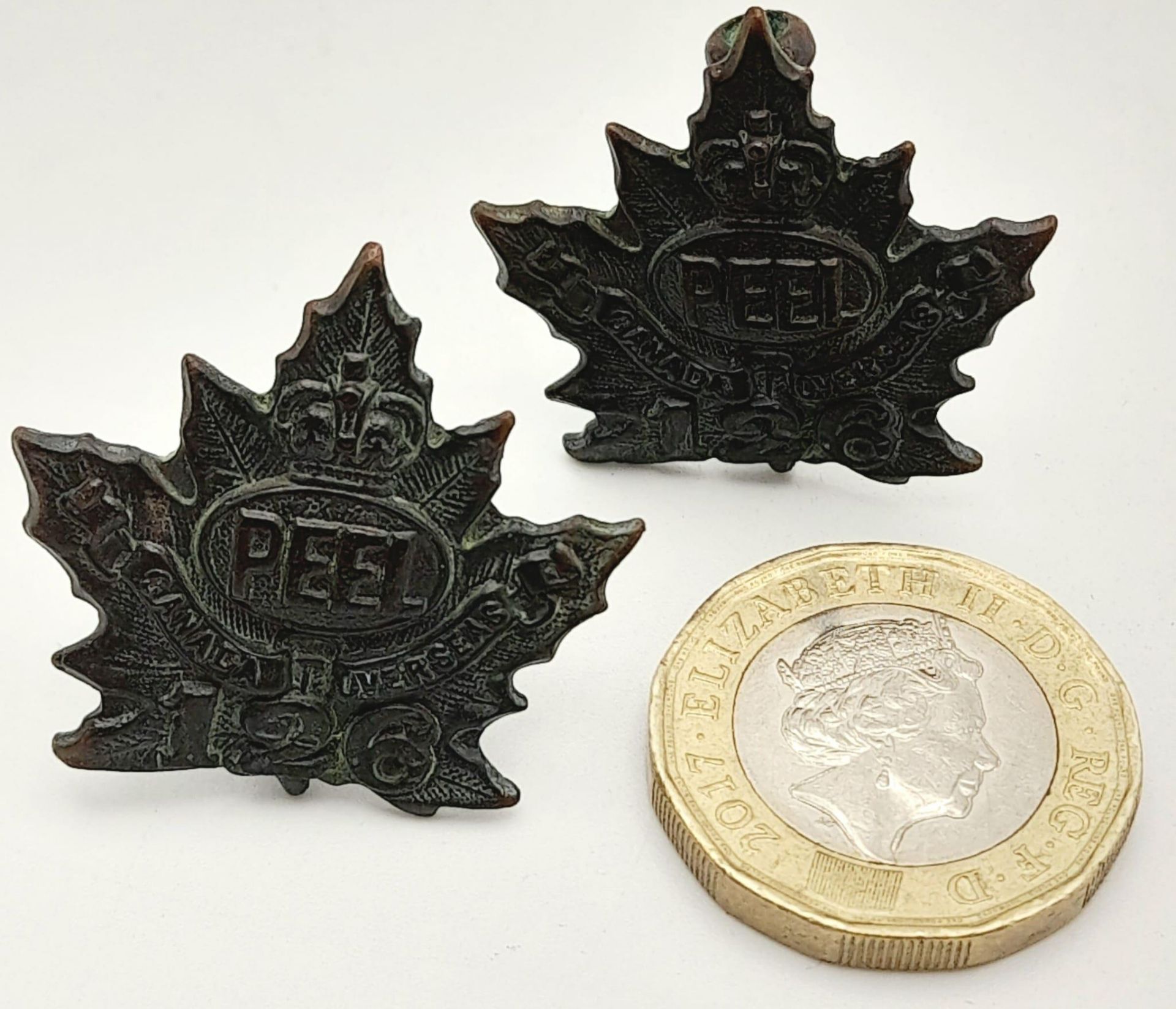 WW1 Canadian Expeditionary Force Collar Badges. 126th Battalion (Peel County) - Bild 6 aus 7