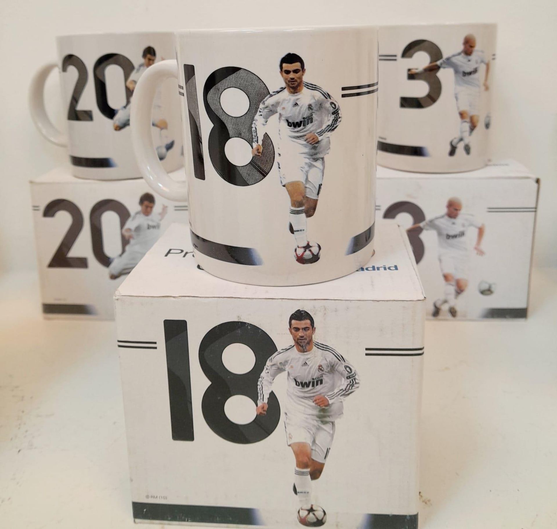 A Collection of Eleven Real Madrid Mugs - Each decorated with a different player. As new, in - Image 5 of 5