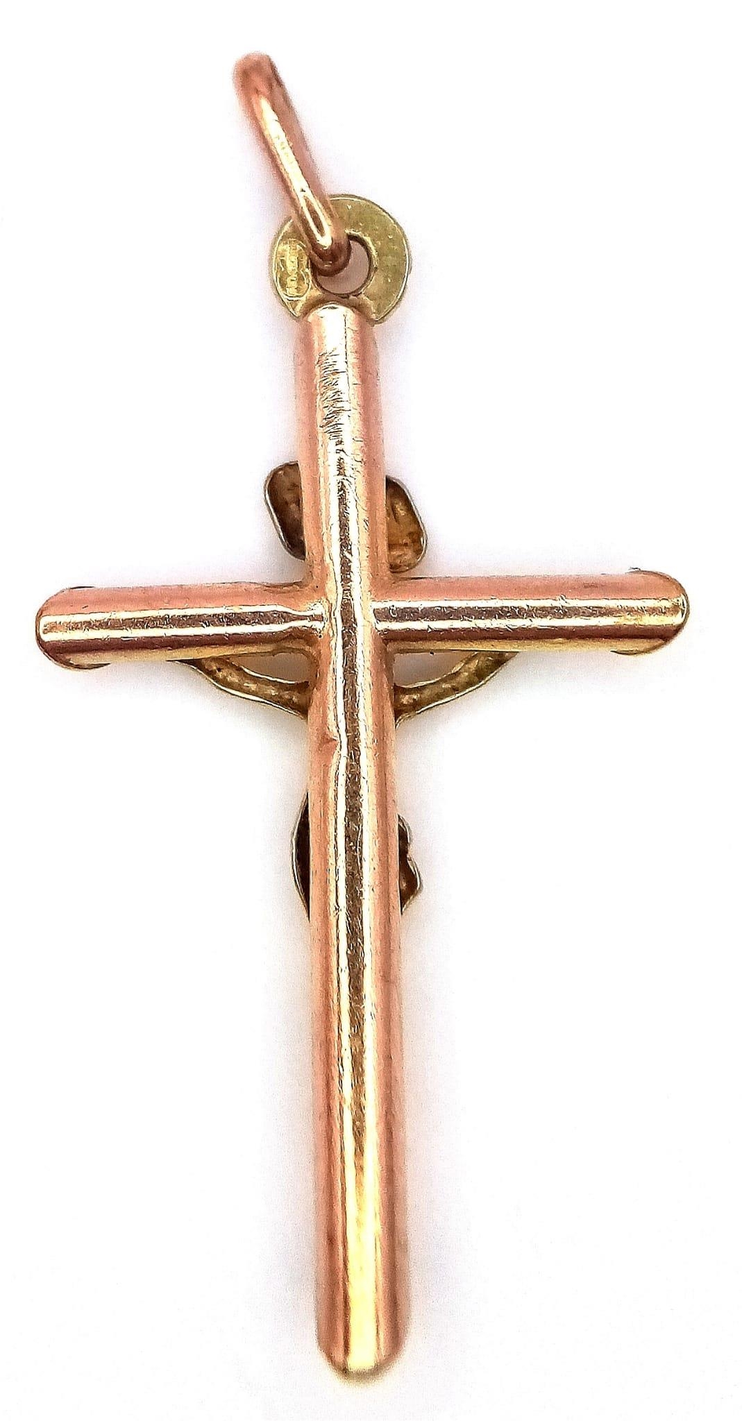 9k yellow gold crucifix pendant 1g - Bild 2 aus 5