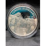 2014 CANADIAN D-DAY 10 DOLLAR COIN. Struck in PURE SILVER by the Royal Canadian Mint to
