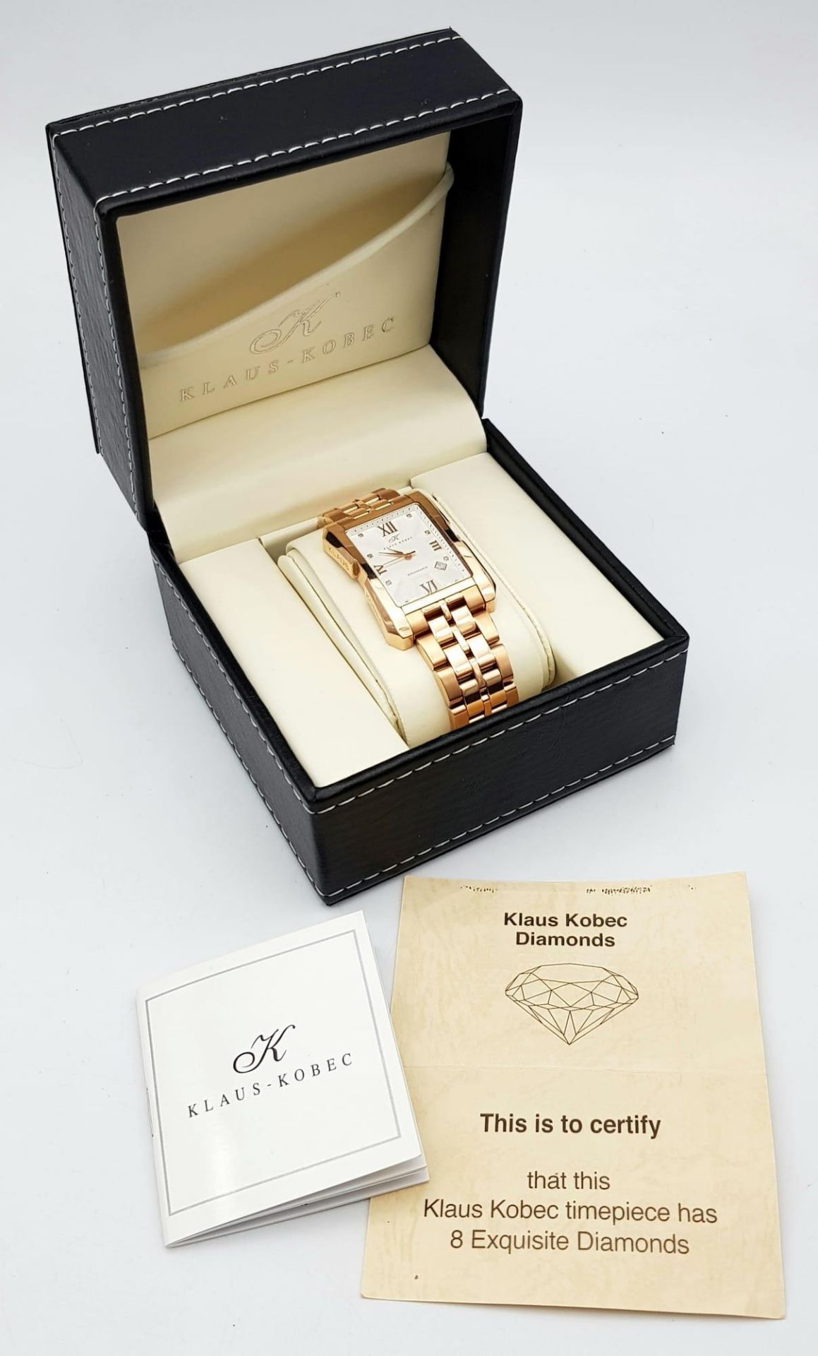 A Klaus Kobec Rose Gold Plated Renaissance Quartz Gents Watch. Stainless steel bracelet and case - - Image 8 of 12