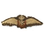 WW1 Royal Flying Corps Cloth Pilots Wings. Have been on a uniform.