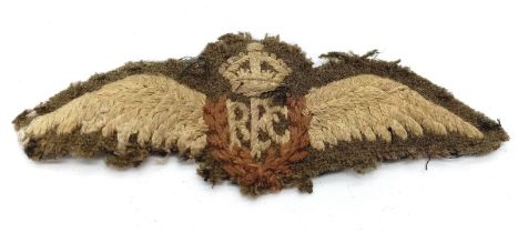 WW1 Royal Flying Corps Cloth Pilots Wings. Have been on a uniform.