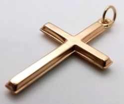 9k yellow gold cross pendant 0.4g