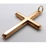 9k yellow gold cross pendant 0.4g