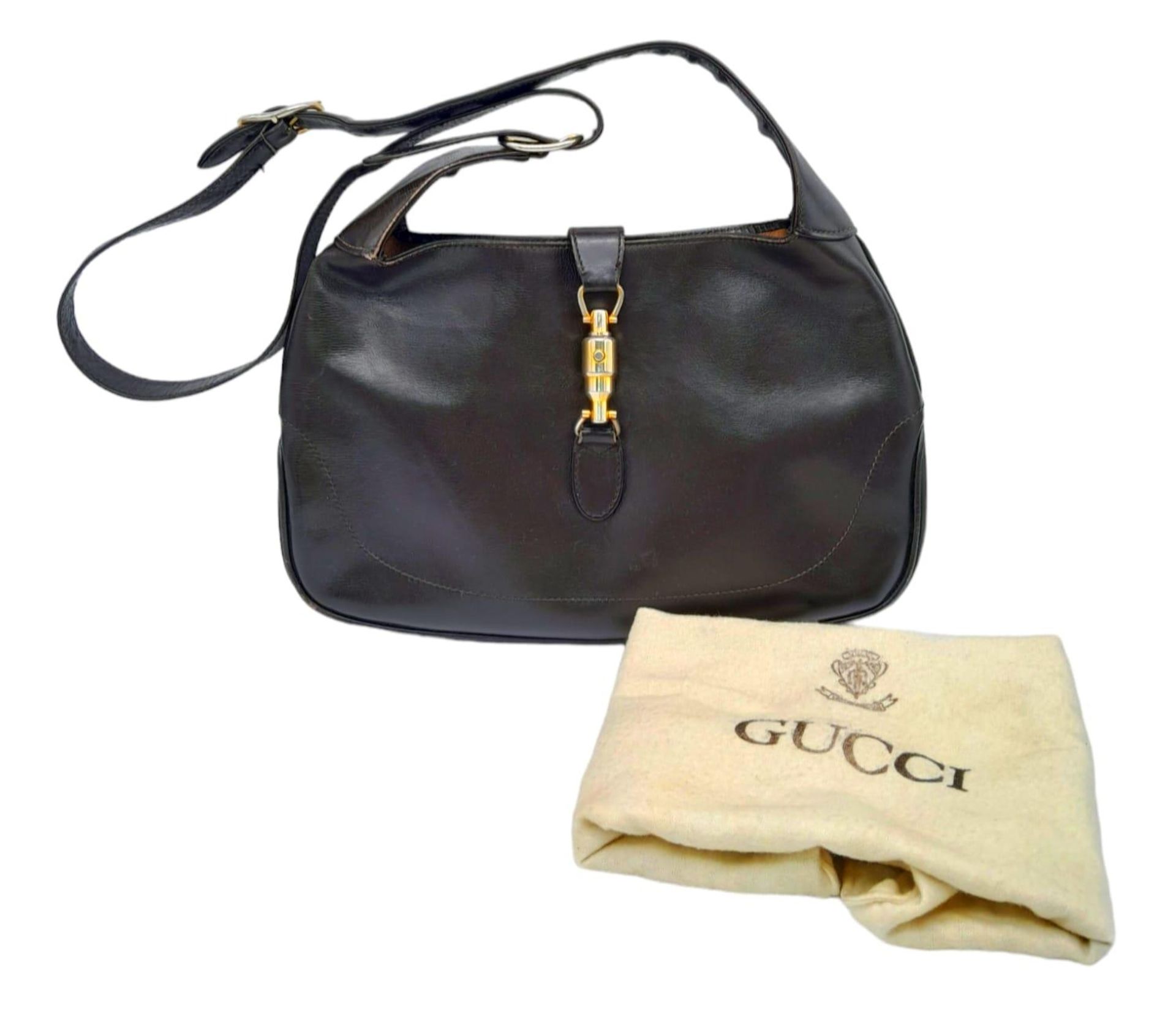 A Gucci Brown Jackie Bag. Leather exterior with gold-toned hardware, adjustable strap and push - Image 2 of 9