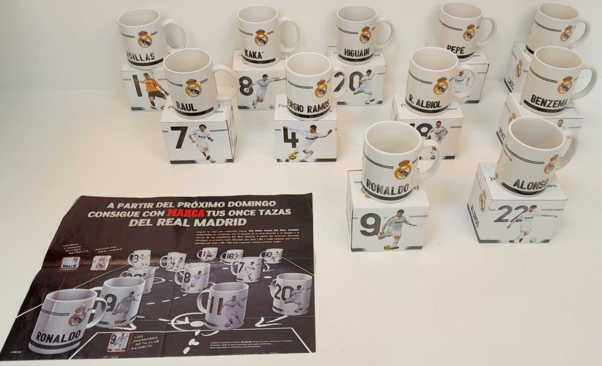 A Collection of Eleven Real Madrid Mugs - Each decorated with a different player. As new, in - Image 2 of 5